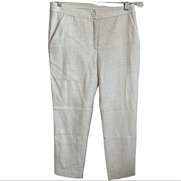 Antonio Melani Viscose Linen Crop Straight Trouser Pants - Picture 1 of 6